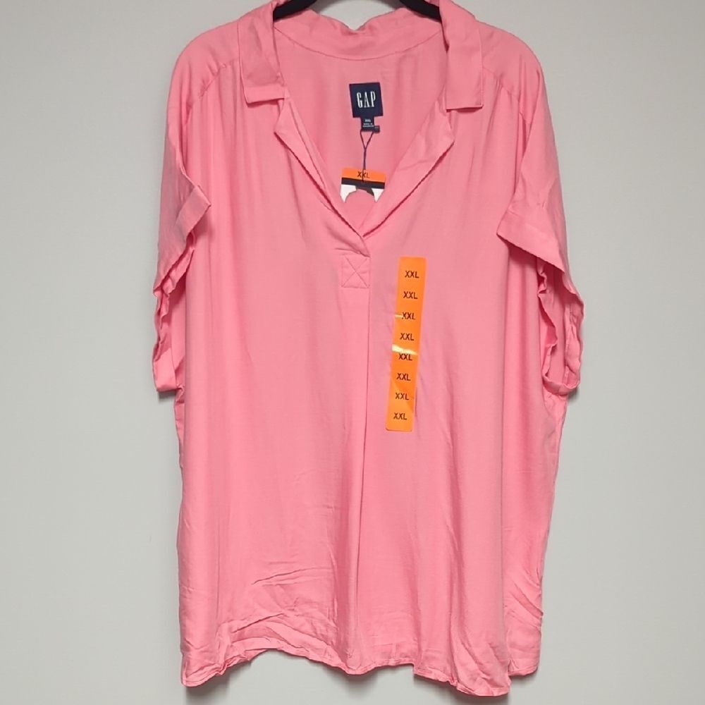 GAP Light Pink Relaxed Fit Blouse XXL
